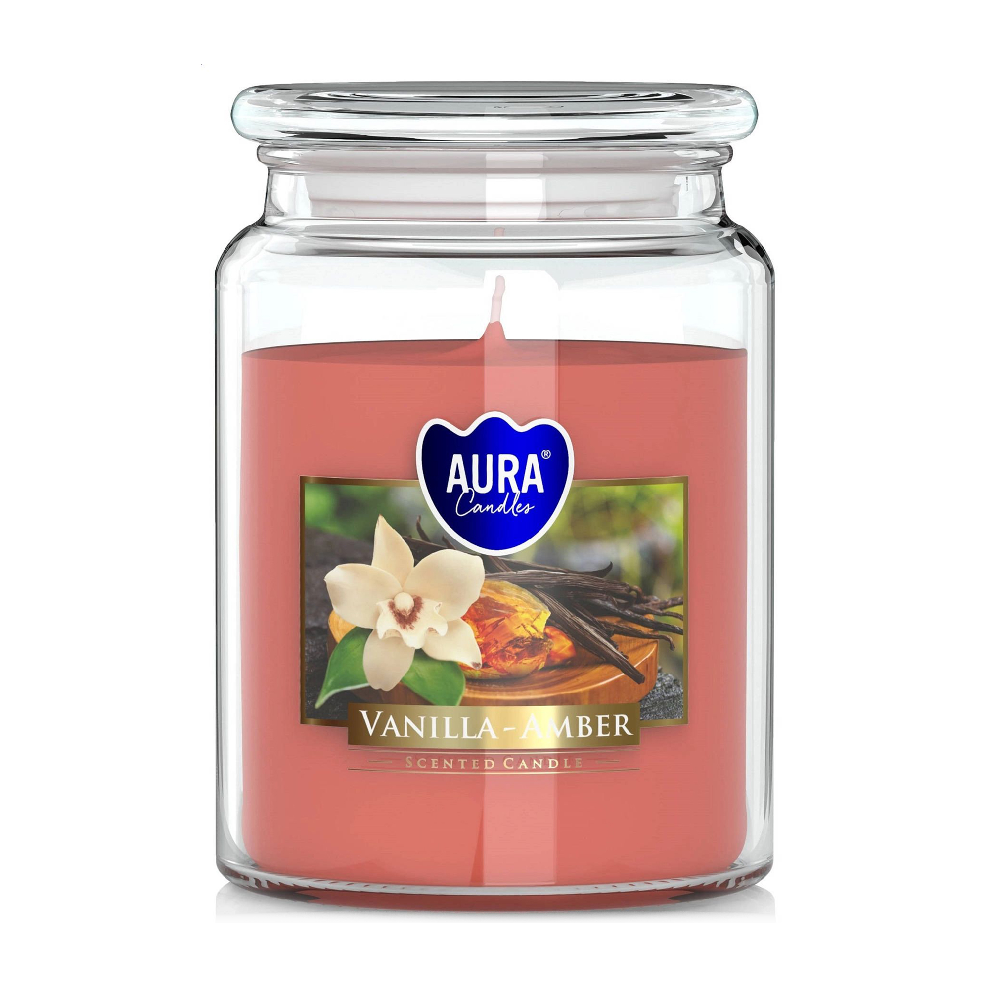 Ароматична свічка в банці Bispol Scented Candle Aura Vanilla-Amber, 500 г (snd99-355)
